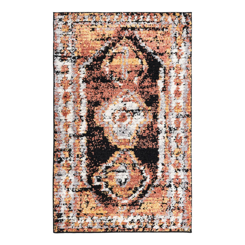 Tapis oriental en terre cuite Ithalia, Rectangle 3 pi 3 po x 5 pi 3 po