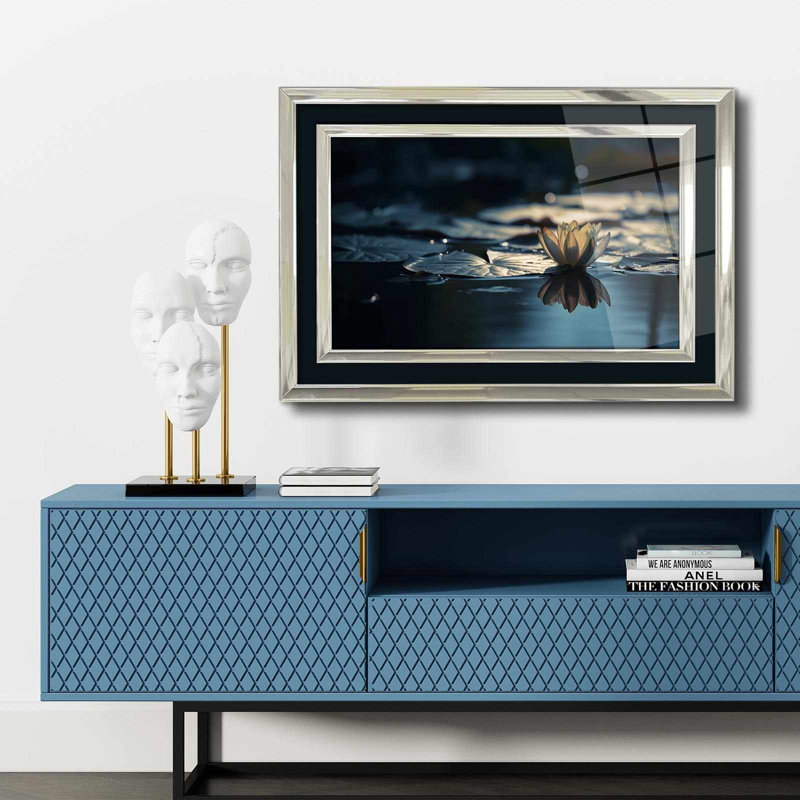 Élégante peinture décorative encadrée, 17,0 po x 25,6 po | 100% verre acrylique (épaisseur: 0,04 pouce) et cadre en bois massif (épaisseur: 1,0 pouce) | Art mural parfait pour le salon, la chambre à coucher et le bureau