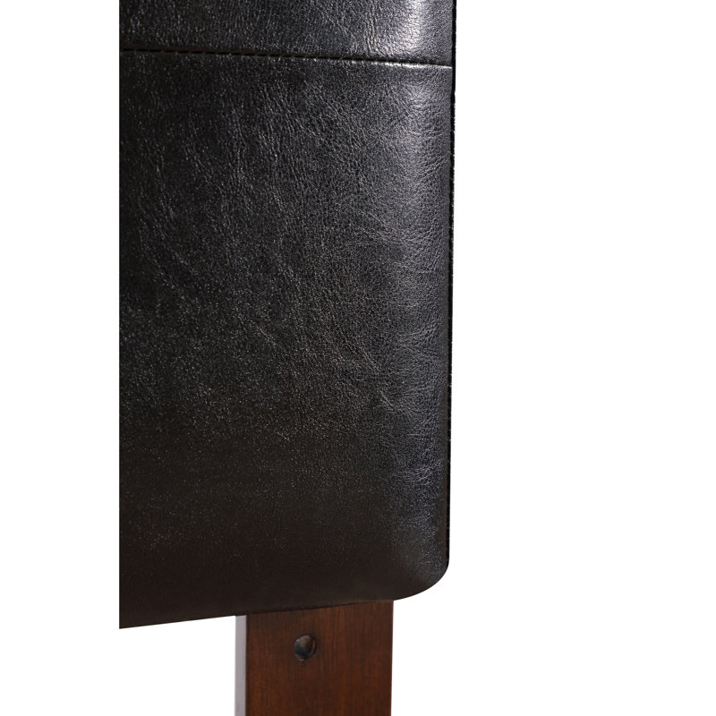 Grand lit noir en similicuir noir avec tête de lit réglable pour accueillir un matelas plus haut 41 53 pouces Nettoyer et monter sans effort avec une hauteur de panneau complexe, un revêtement facile et un rembourrage en mousse