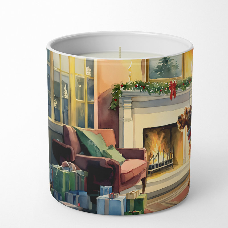 Bougie de Noël parfumée avec support en céramique