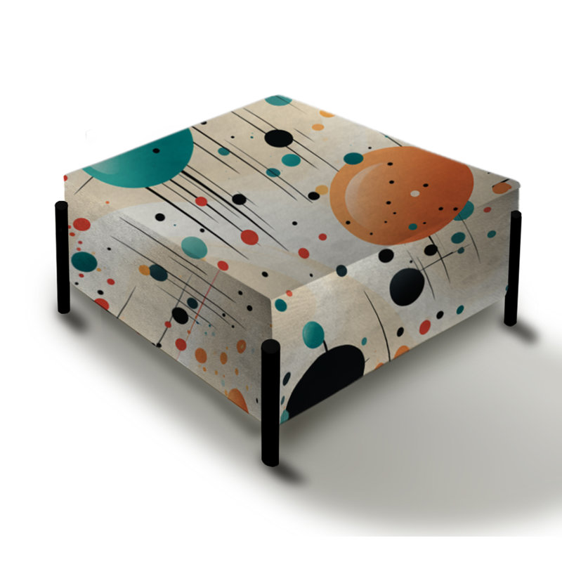 Futuristic Fusion Polka Dots Pattern - Polka Dots Large Square Ottoman