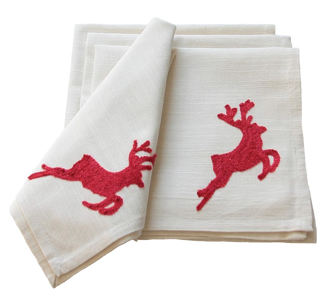 Adrijana Polyester Embroidered Square Napkin (Set of 4) The Holiday Aisle®