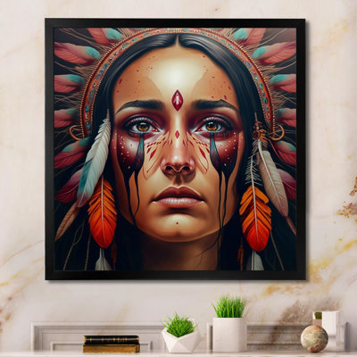 «Colorful Native American Woman IV», impression sur toile