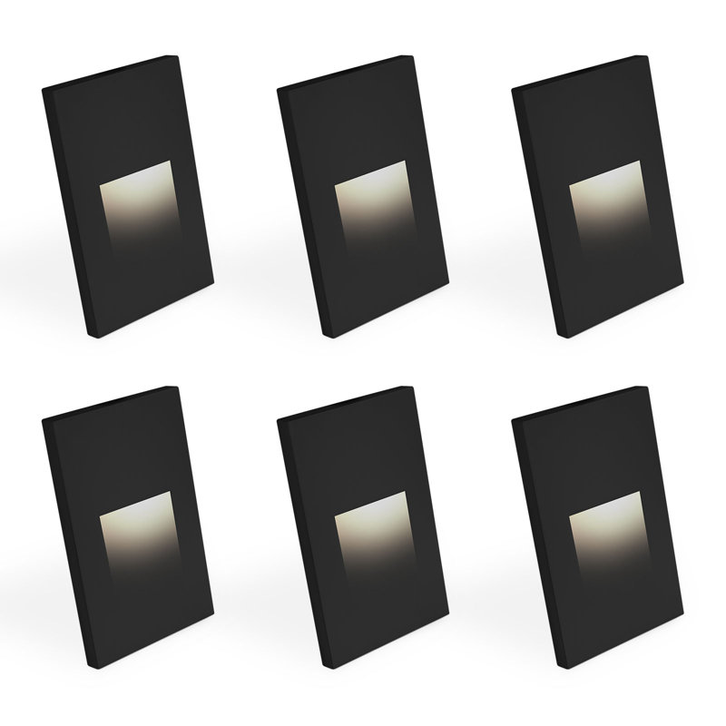 Éclairage pour marches verticales à DEL Luxrite, 5CCT, 3W, 150LM, faisceau 90 °, à intensité variable, 120V, couvercle de plaque interchangeable, éclairage intérieur / extérieur noir