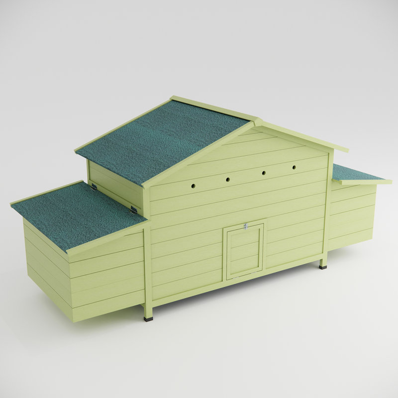 Grande maison de poule, 11,12 pi, conception à l'épreuve, 2 portes de gamme, trous de ventilation, nichoirs, perchoir à poulets, volaille protégée contre les prédateurs,