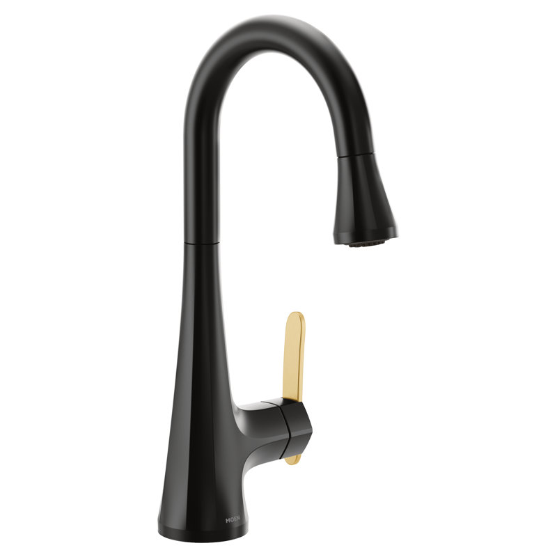 Sinema High Arc Pull Down Single Handle Kitchen Faucet with Power Clean and Reflex, Matte Black