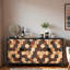 Buffet Buffet avec motif nid d'abeille et pieds en bois de pin