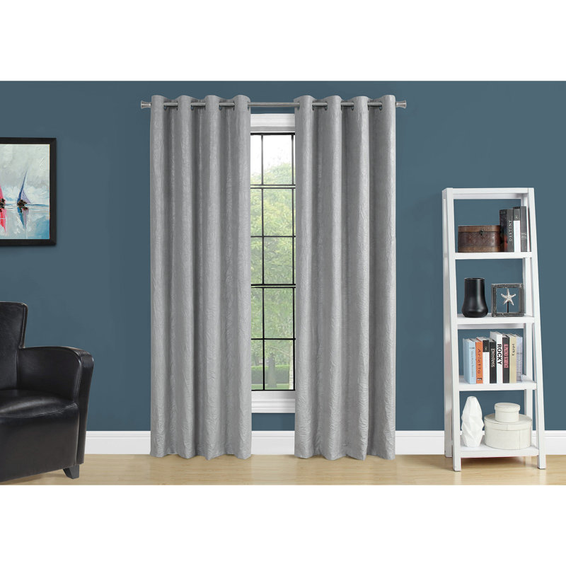 Ensemble de 2 panneaux de rideaux l 54 po x L 95 po obscurcissant avec œillets dans le salon et la cuisine, Gris