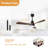 48 Inch Low Profile Ceiling Fan DC 3 Solid Wood Fan Blade Noiseless Reversible Motor Remote Control With Light-102062883-102062880
