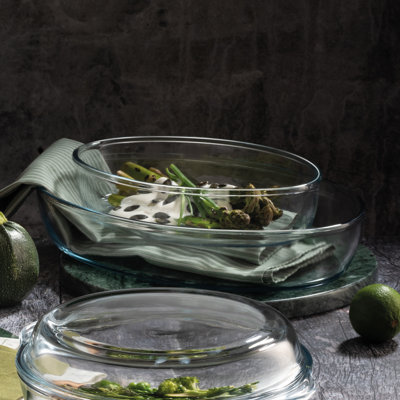 Pasabahce Oval Glass 2 Piece Baker Bakeware Set