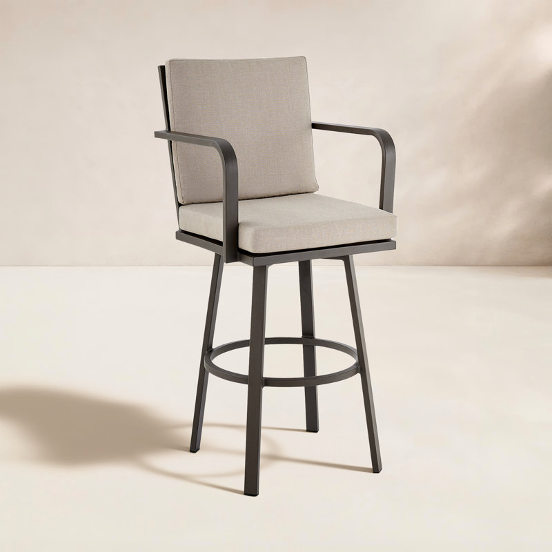 Tabouret 30 "avec coussin Cemalettin, Brun, Brun, 26"