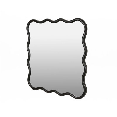 36" X 36" Solid Wood Wavy Square Mirror