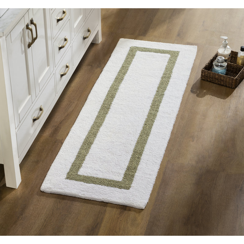 Widman 100% Cotton Tufted Reversible Bath Rug, Soft & Super Absorbent, Machine Washable Bathroom Rug, 20" x 60" Runner