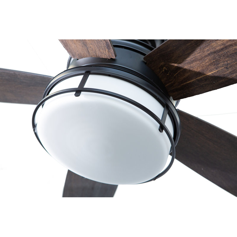 Palisade 52 inch Indoor/Outdoor Matte Black Ceiling Fan with LED Light Kit and Remote Control