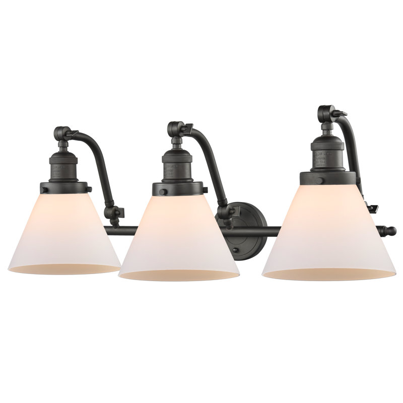 Plumlee 3 - Light Dimmable Vanity Light, Oil Rubbed Bronze, Matte White Cased, 3 W LED Vintage Dimmable Bulb