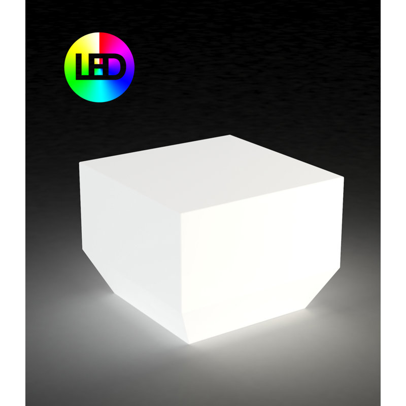 Ulm Plastic Coffee Table, LED-Ice, 15.75" W x 15.75" L x 11.75" H