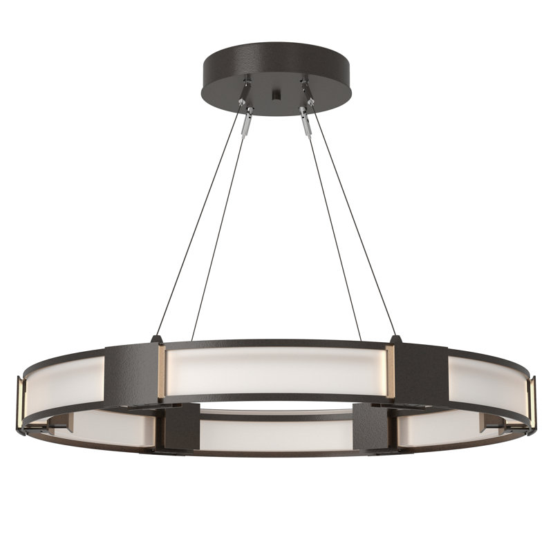 Aura Glass Ring Chandelier, Oil Rubbed Bronze, Frosted Glass
