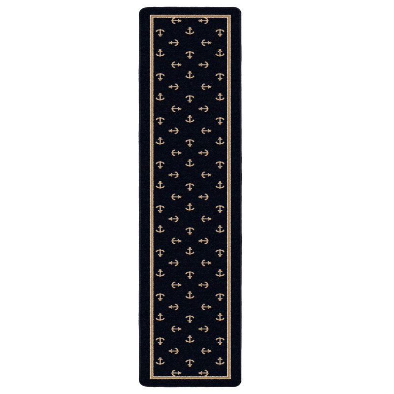 Lockridge Design Center Moray Sapphire Nautical Area Rug, Runner 2'4" x 11'8"