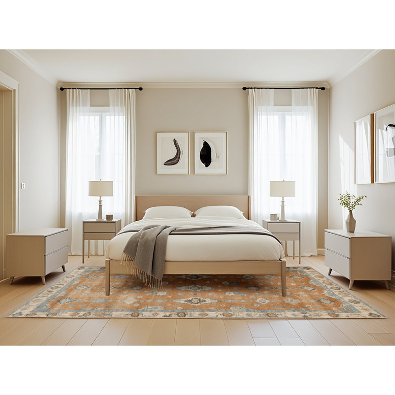 Tapis brun lavable à la machine, Rectangle 5 pi x 8 pi