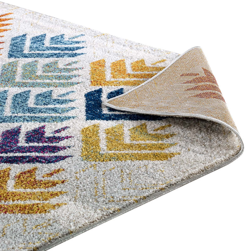 Florin Multicolor Abstract Floral Non-Slip Area Rug 5x8