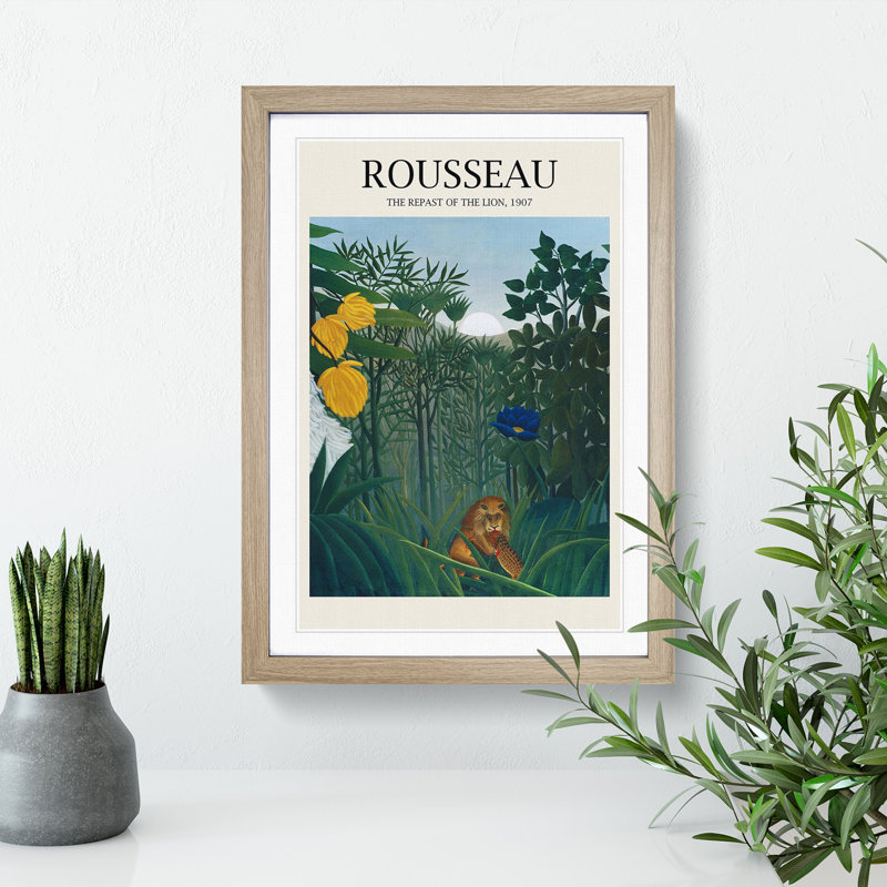The Repast of the Lion by Henri Rousseau - Picture Frame Painting, Oak Framed, 65cm H x 48cm W x 2cm D