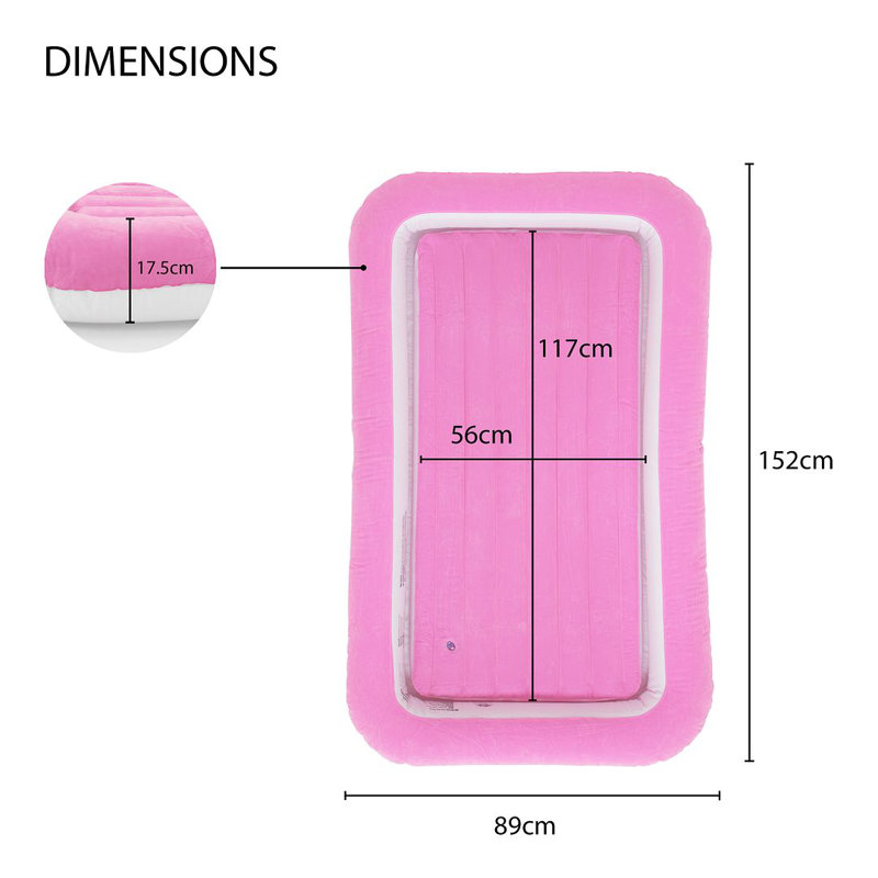 Flocked Kids Airbed, Pink