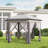 Outsunny 13.3' x 13.3' Pop Up Gazebo Hexagonal Canopy with 6 Zippered Mesh Netting