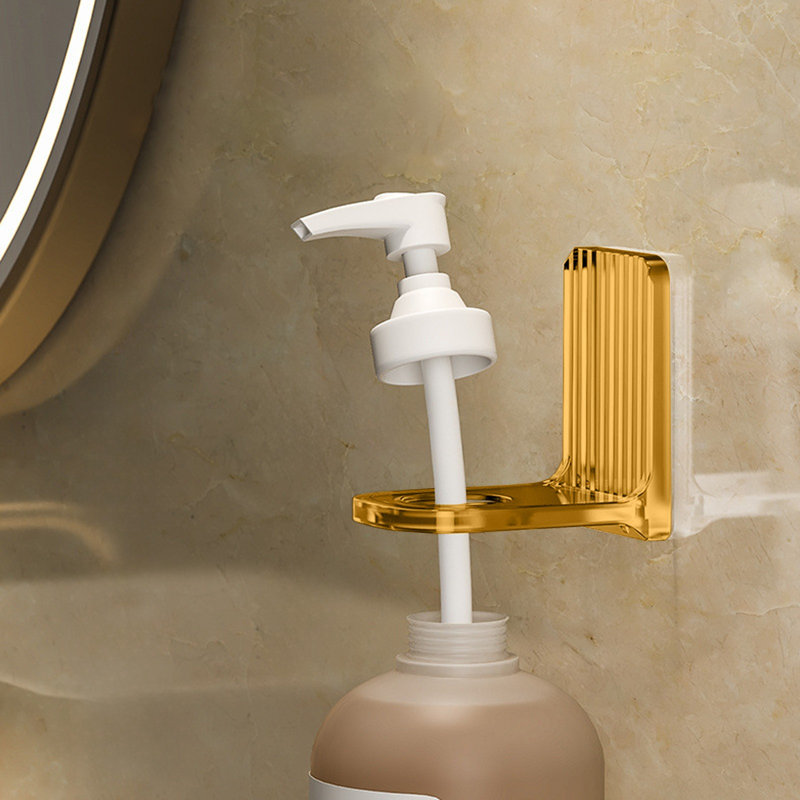 Tablette de support de shampooing pour salle de bain murale et porte-autocollant non perforée, Gold