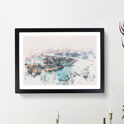 River Thames and London Skyline - Picture Frame Painting Print on MDF