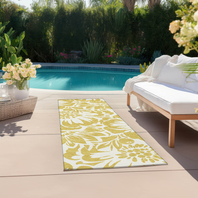 Altair Washable Floral Indoor / Outdoor Rug, Runner 2'3" x 7'6"