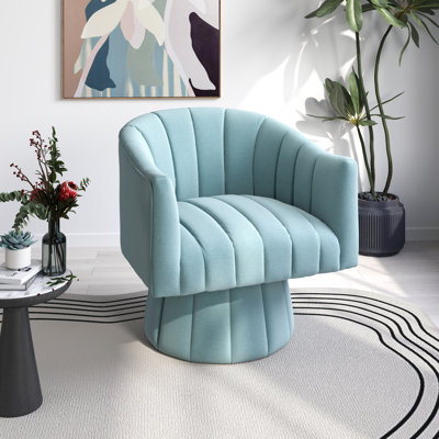 Ghinita Velvet Swivel Barrel Chair