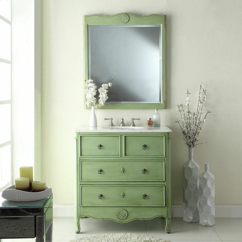 Ensemble de meuble-lavabo simple 34 po Urbina, Vert