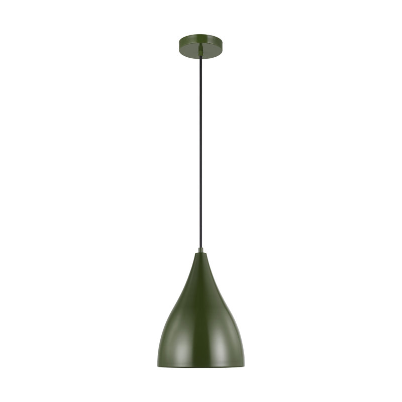 1 - Light Single Pendant, 147" H x 9" W x 9" D, Olive