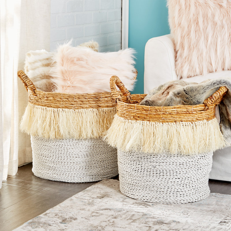 Round 2 Piece Wicker Basket Set