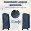 Ensemble de valise extensible 3 pièces avec sac de voyage et sac de voyage Softshell Softshell