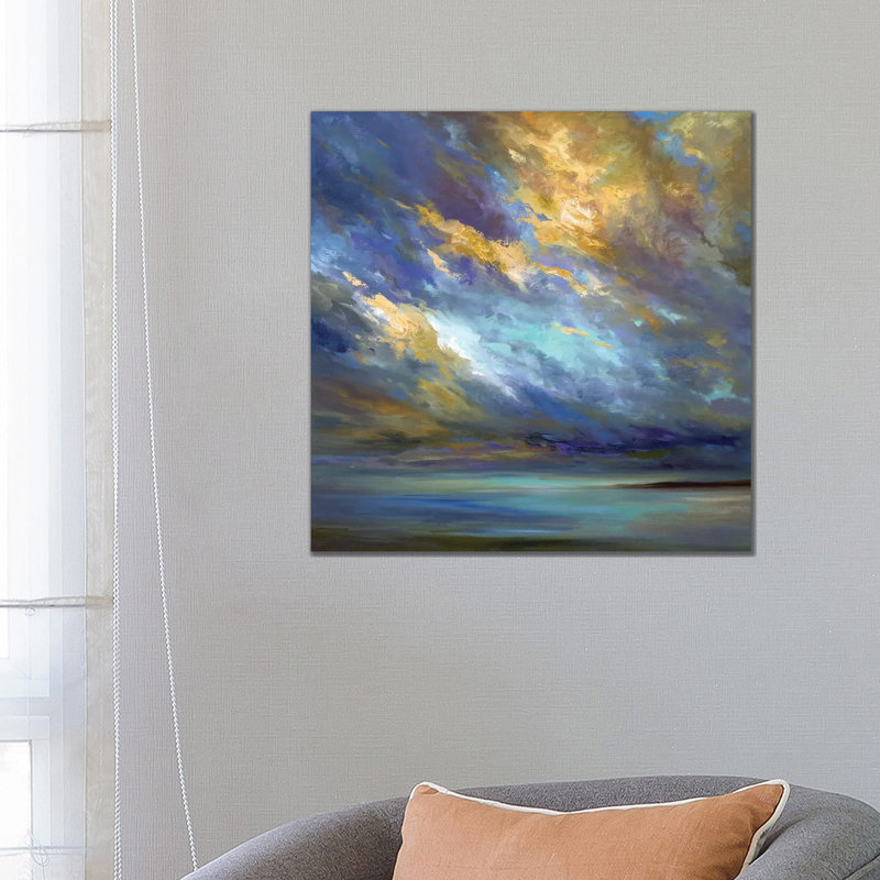 Coastal Clouds by Sheila Finch - Wrapped Canvas Painting, 66.04 cm H x 66.04 cm W x 1.91 cm D