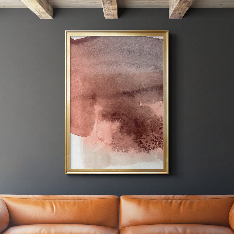 Red Ochre Abstract II, reproduction encadrée de qualité supérieure - prête à être accrochée, Or