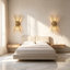 Ensemble de 2 appliques murales Modern Gold à bras en étoile, 2 lumières câblées en métal câblées pour salle de bain et couloir de chambre à coucher