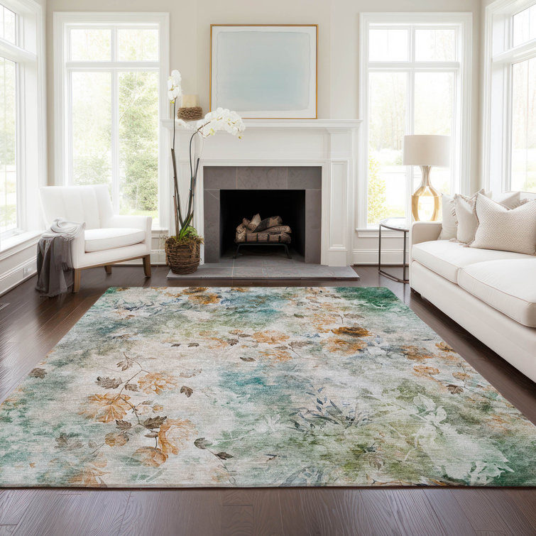 Alta Flatweave Washable Floral Indoor / Outdoor Rug