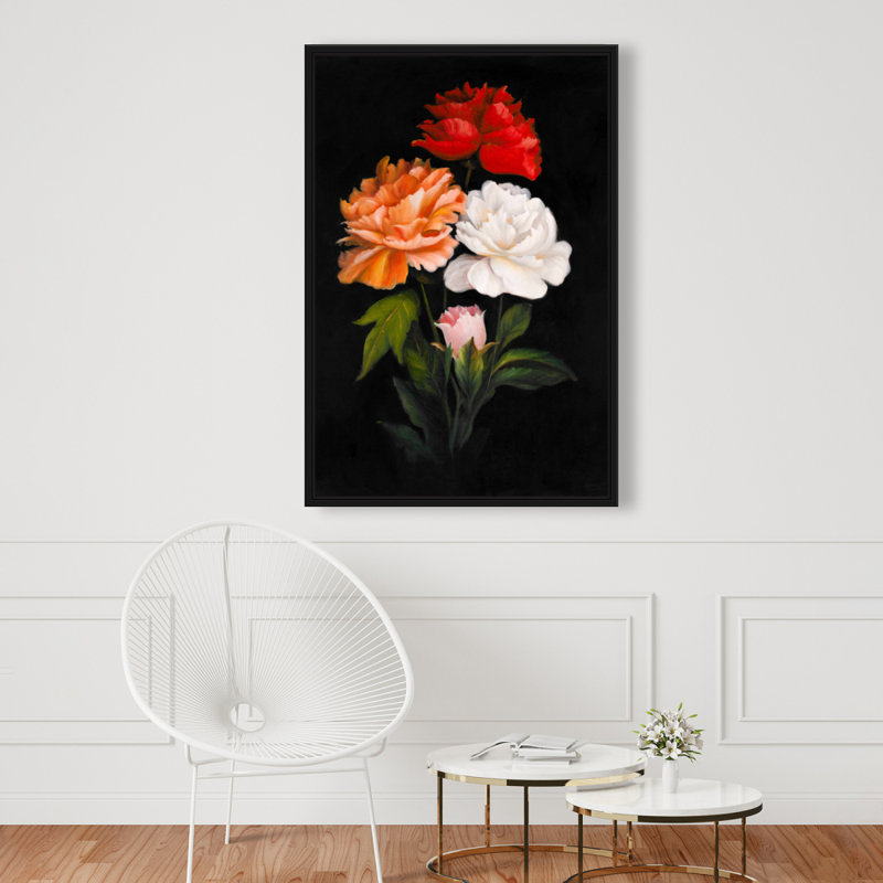 «Three Beautiful Rose Flowers» sur toile