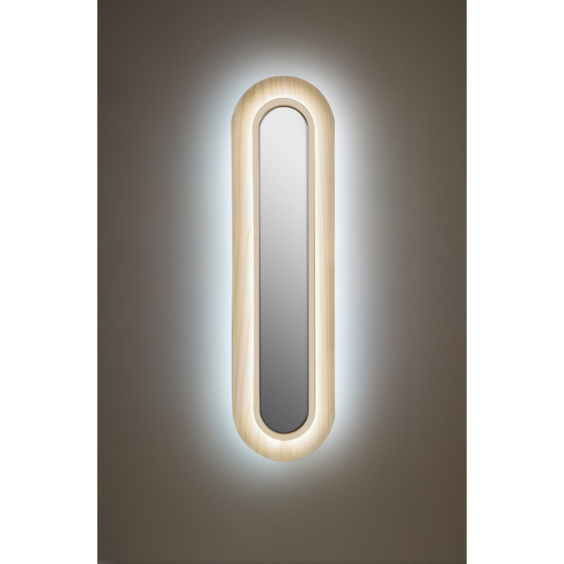 Applique murale à DEL lentille super ovale par MUT Design, H 30,7 po x l 8,7 po x P 1,8 po, Blanc Ivoire, Ivoire mat