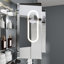 Pharmacie éclairée 48 "x 36" avec miroir, encastré ou en surface, trois portes, antibuée, horloge, prise de courant et USB-112483724