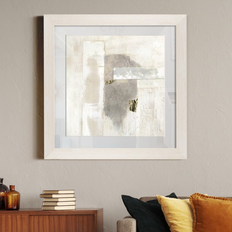 Neutre or I - impression sur papier, Cadre blanc, H 21 po x l 21 po x P 1 po