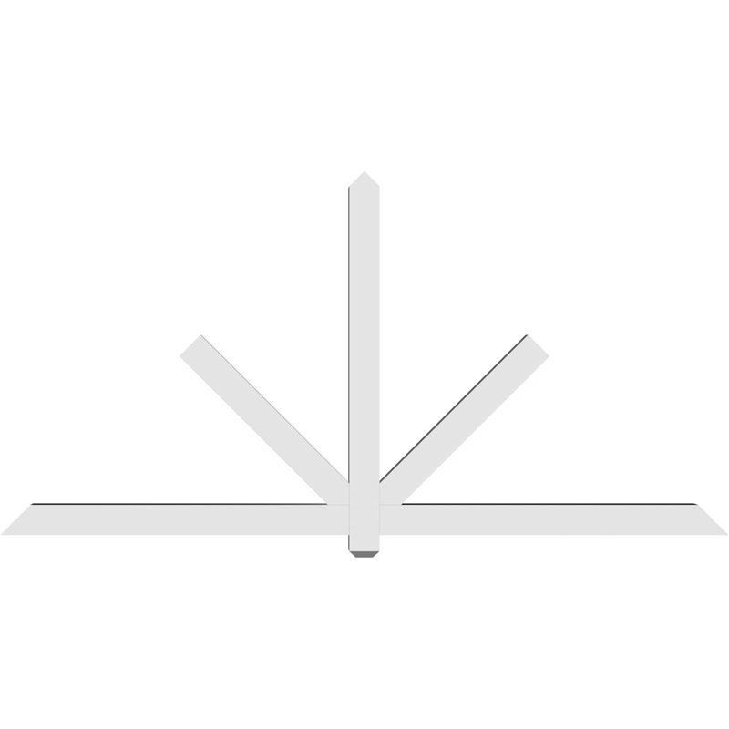 Support de pignon en PVC de qualité architecturale Kennewick, H 48 po x l 96 po (pas: 12/12), P 4 po x F 4 po