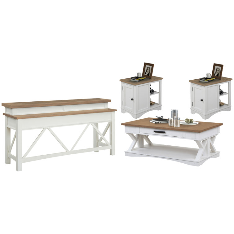 Cocktail Table With 2 Chairside Tables And Console Table