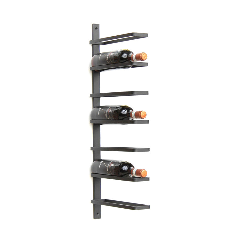 Patten 7 Bottle Wall Mounted Wine Bottle Rack in Black