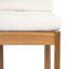 Chaise de salle à manger d'extérieur en bois d'acacia (ensemble de 2), bois au fini teck + coussins crème-129351340