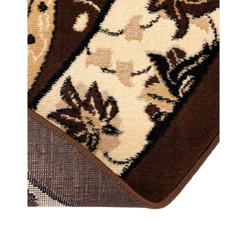 Britannia Floral Brown Area Rug, Round 8'