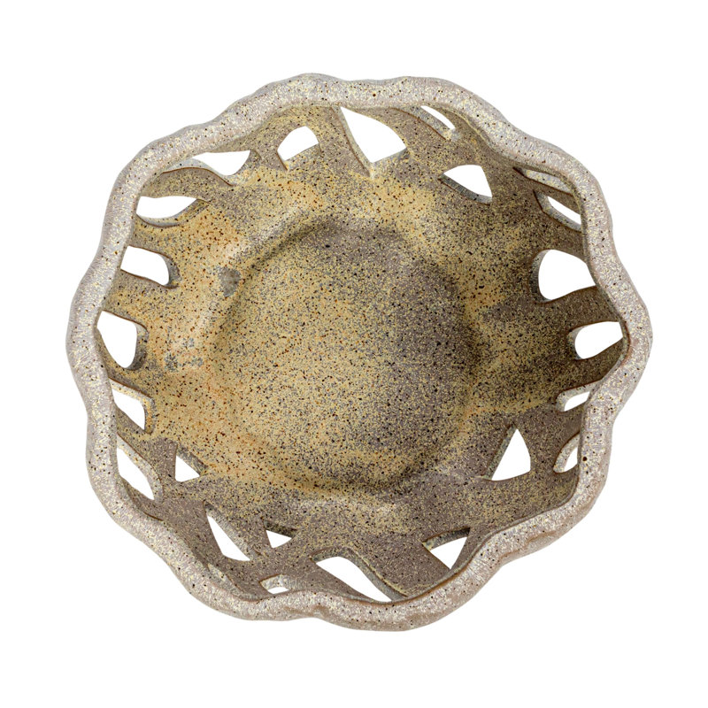 Speckled Stoneware Bread Basket with Reactive Glaze