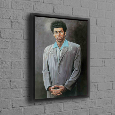 Stylish Modern Kramer Portrait Framed Canvas Print Ideal for Personalized Gift Box Decorations and Cosmo Kramer Wall Hangings